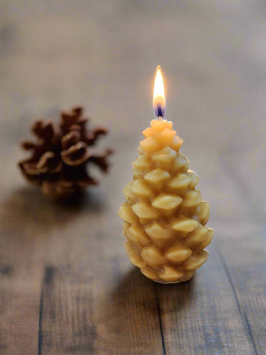 Pinecone Pillar Candle